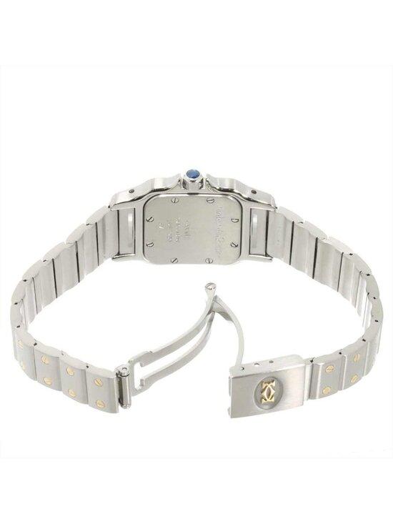 Cartier Santos Galbee SM Combination Watch Ivory 18k Yellow Gold Quartz main image 7